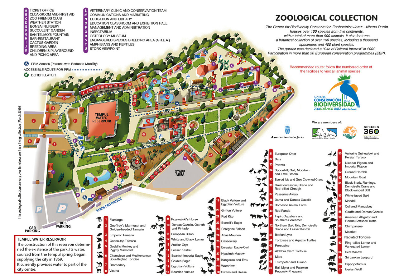 Map Zoological Collection Botanic Zoo Jerez