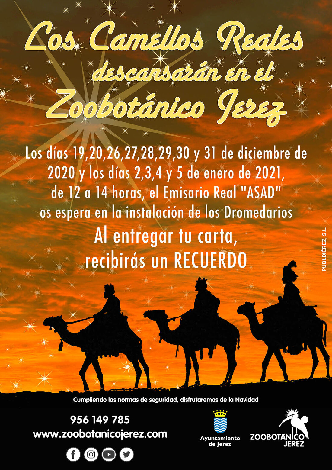 Los Reyes Magos caminando para el Zoo.