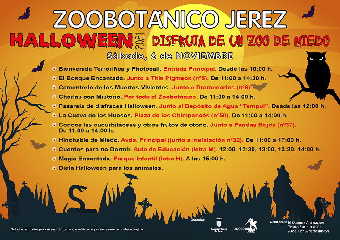 Cartel Halloween 2021 Zoobotánico Jerez