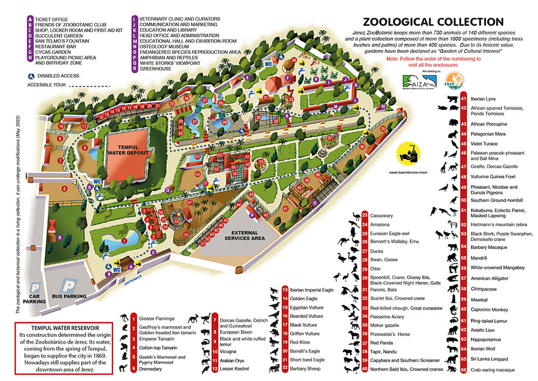 Map Zoological Collection Botanic Zoo Jerez