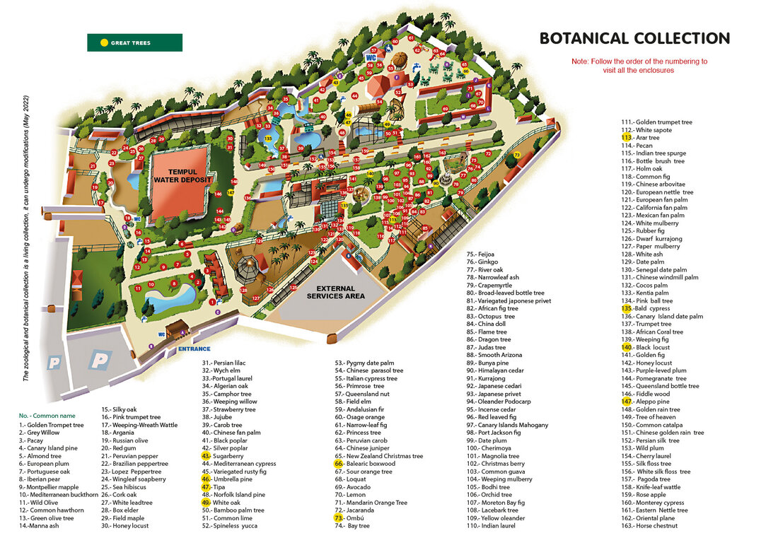 Map Botanical Collection Botanic Zoo Jerez
