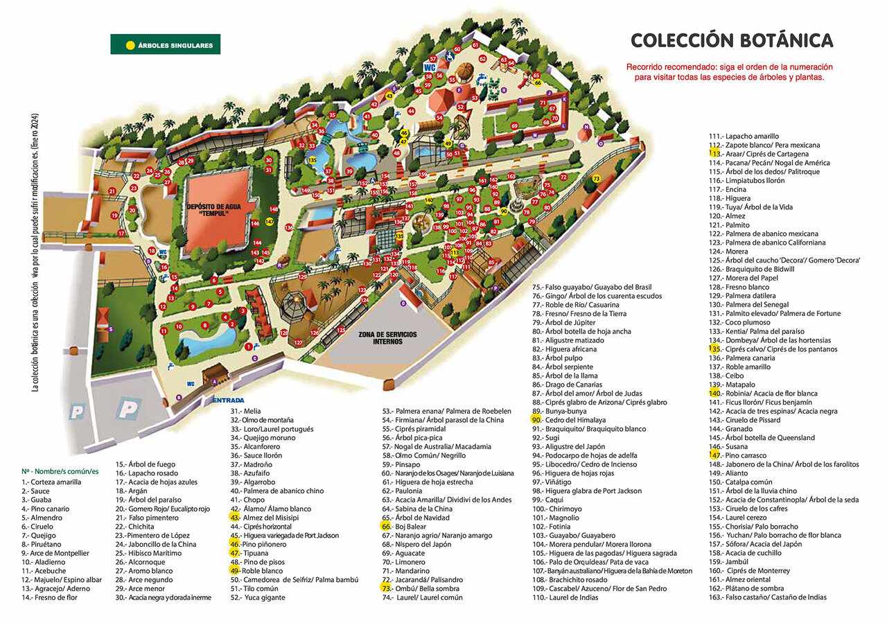 Plano colección botánica.
