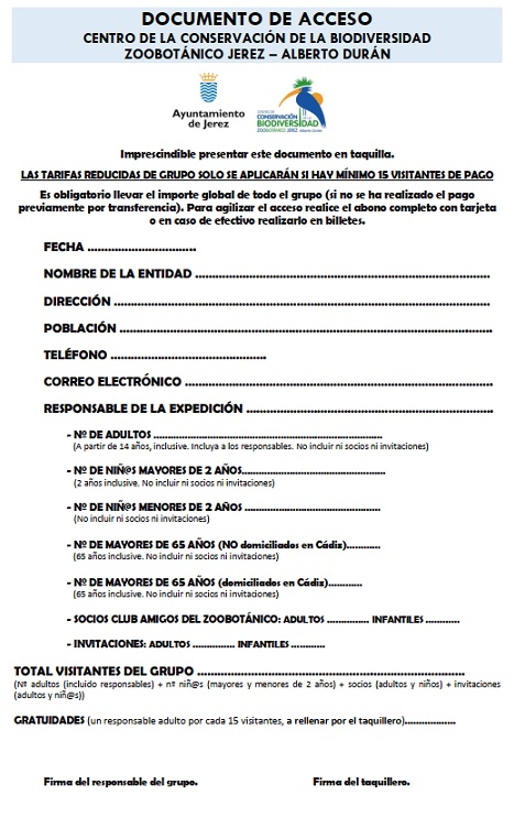 Documento de acceso Zoobotánico